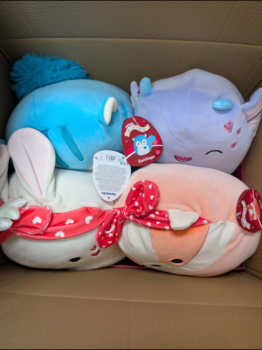 Squishmallows Plush Set - Blue, Lavender, Peach, Cream